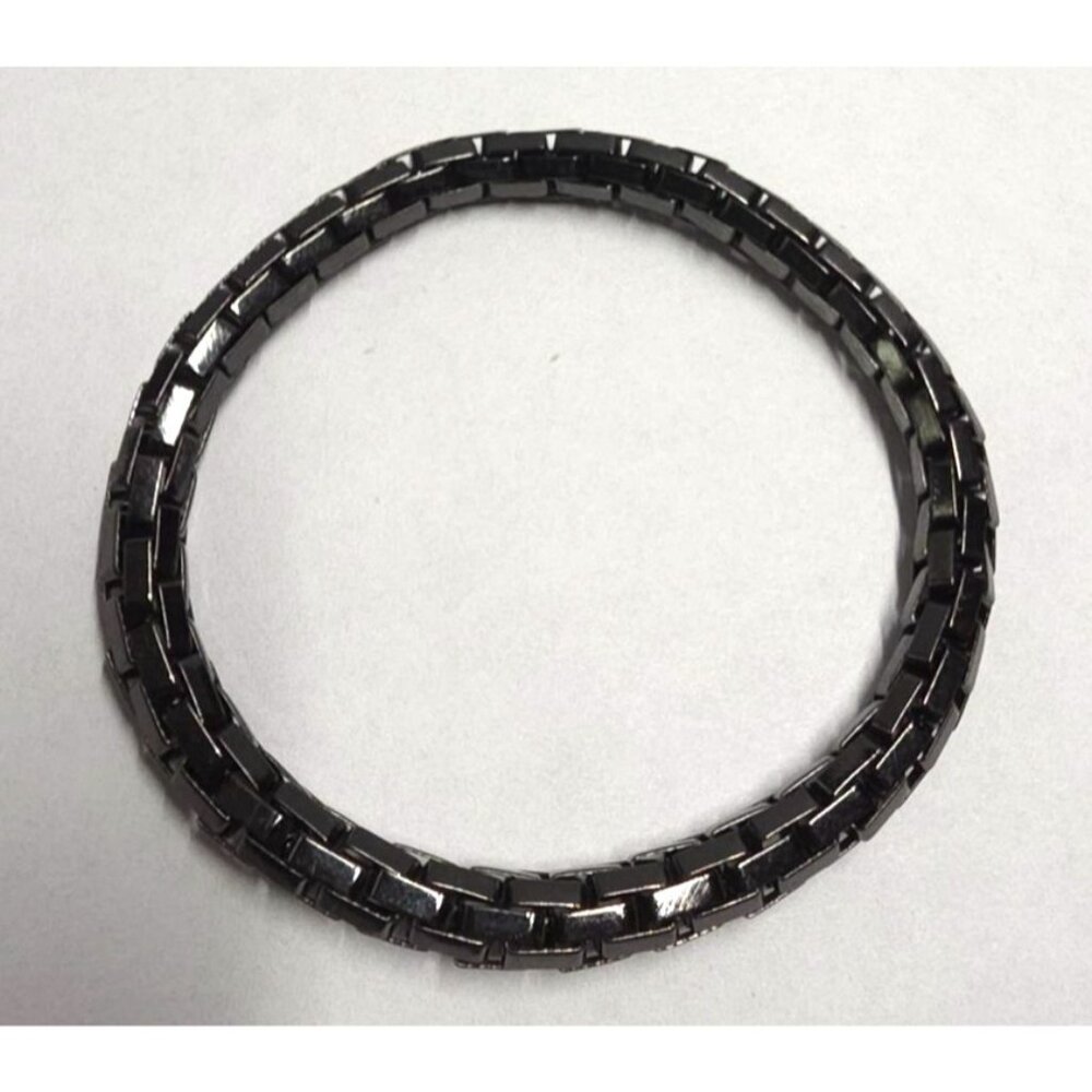 New Metal Stretch‎ Snake Double Chain-Link Bracelet Sleek Black Grey